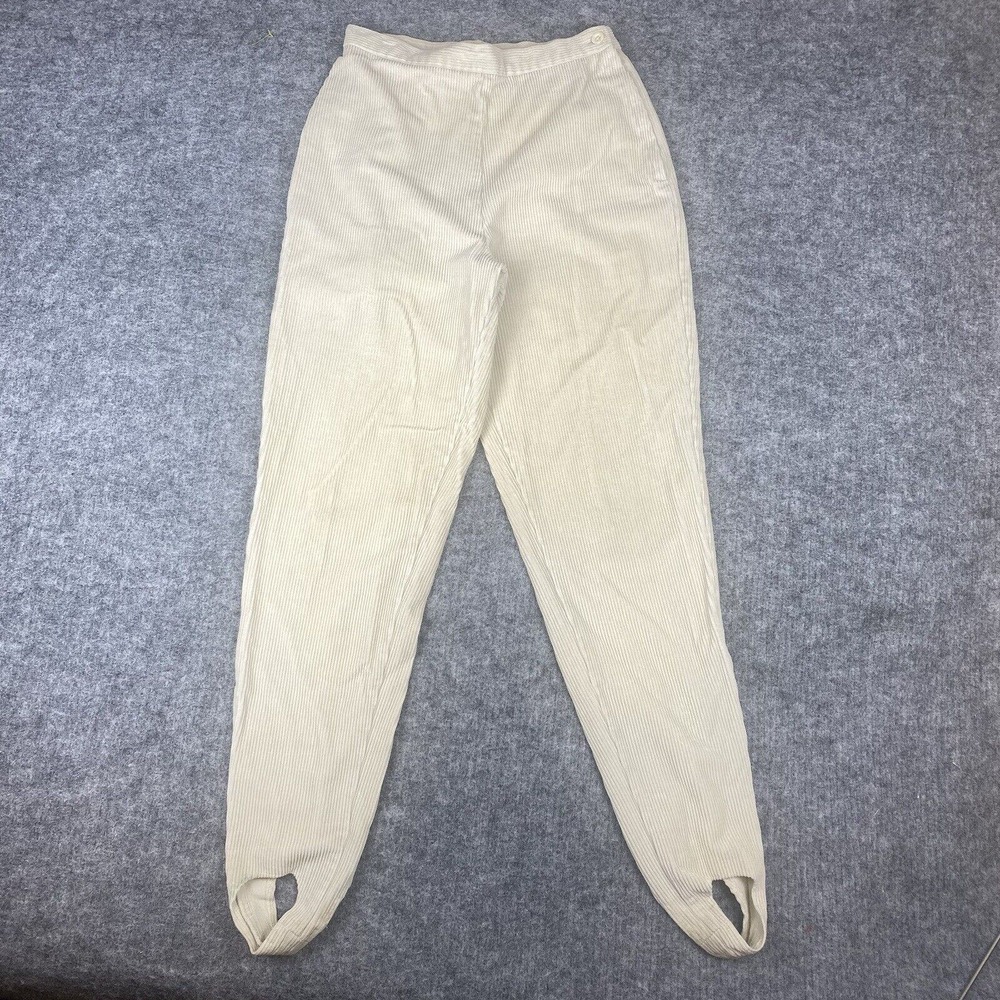 Vtg 90s Stirrup Pants 7 Juniors Corduroy Cream Palmetto's